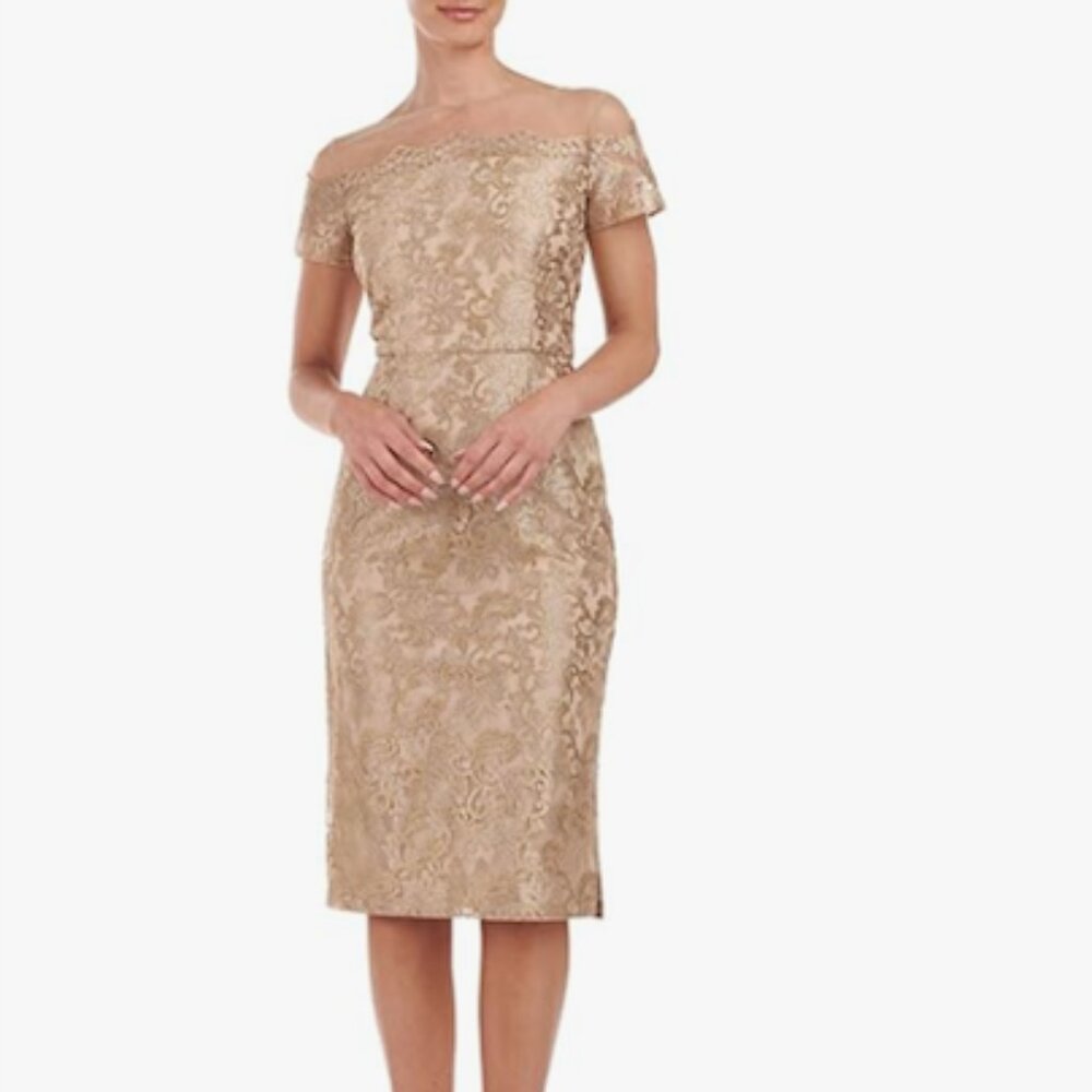 JS Collections Women’s Embroidered Cocktail Dress 
Size: 2